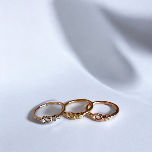 Coach Signature Turnlock Ring Trio – Size 7 - Picture 8 of 9